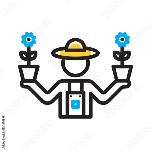 Vector multi color icon for Grower
