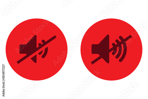 Isolated Speaker mute symbol, audio off sign, no sound volume control icon for graphic design