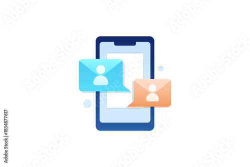 Vector illustration of a Smartphone with Chat Bubbles Conveying Mobile Messages and Digital Communication.