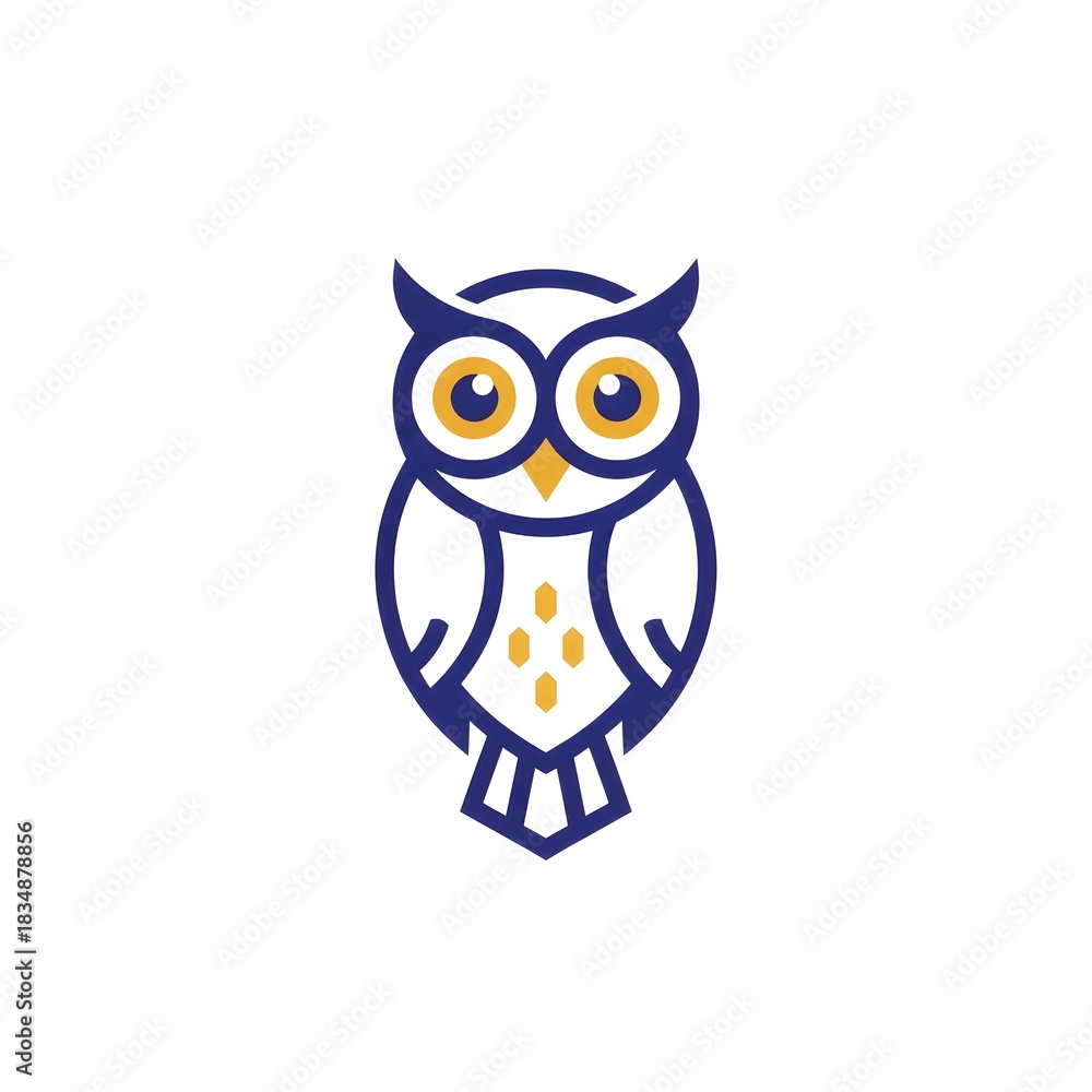 Fototapeta premium Cute Minimalist Owl Logo