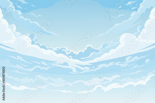 a bright blue sky filled with fluffy white clouds and clear atmosphere