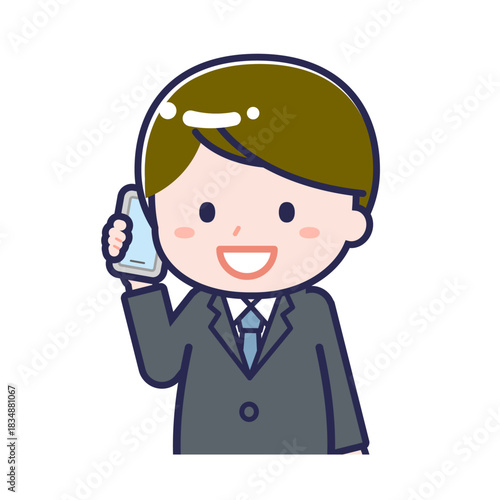 スマートフォンを使う「会社員」の男性