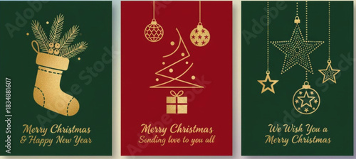 Premium Christmas Design Vector with Gold Foil. Navy Blue Background Featuring Pine Leaves and Snowflake with Spot Texture for Covers, Posters, and Holiday Advertising.