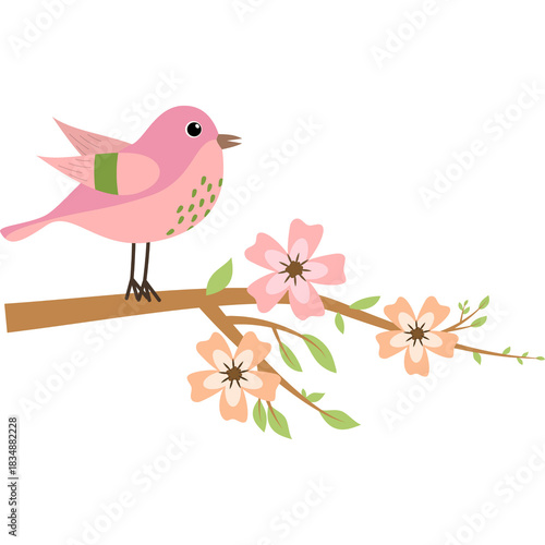 Birds of Spring on Blooming Branches