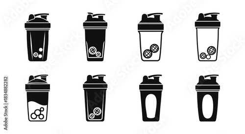 Collection of protein shaker bottles in various styles and designs