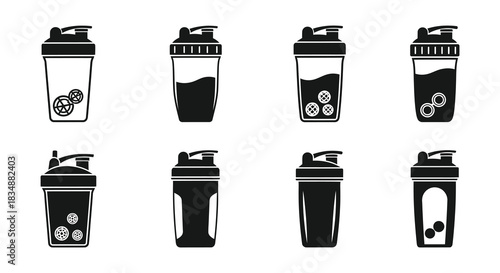 Collection of protein shaker bottles in various styles and designs