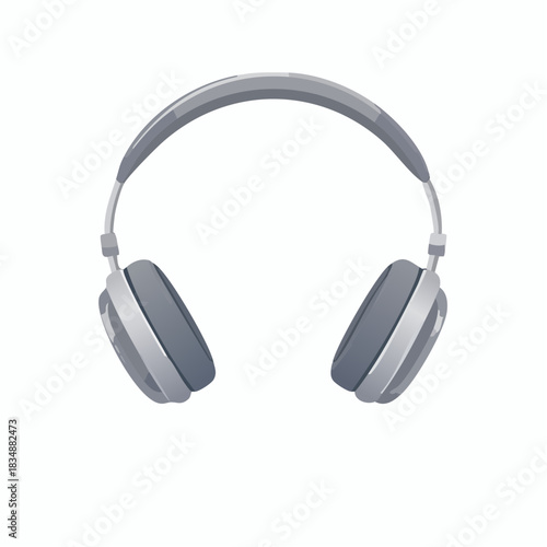 A pair of modern silver and grey over-ear headphones for listening to music or audio.