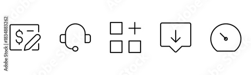 UX UI web icons. Vector illustrator, Suitable for Web Page, Mobile App, Web, and Print.
