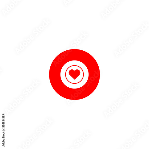 target with arrow, red heart, love sign