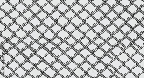 Seamless Pattern of Metal Chain Link Fence or Wire Mesh