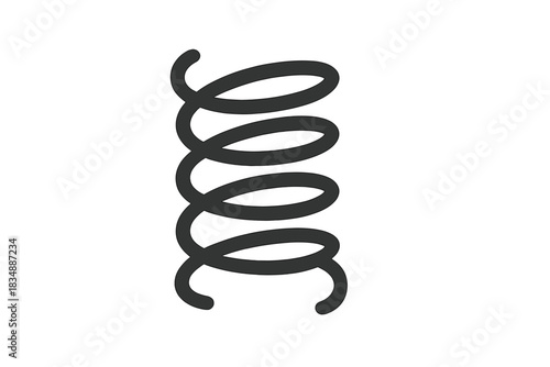 Isolated black compression spring symbol for mechanical and physics concepts