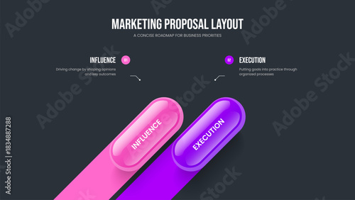 Product Review Two Option Infographic Slideshow Layout. Service Visualization Frame Design Vector Illustration. Digital Plan 2 Step Diagram Slide Template.