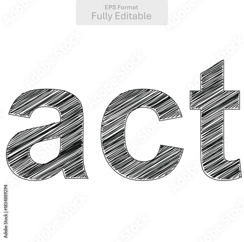 The word act rendered in an expressive hand drawn sketch style for various actions