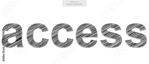 The word access is styled with a scribble texture symbolizing connectivity and availability