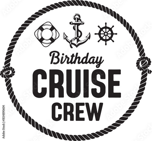 Birthday cruise crew design for celebration on the water graphic