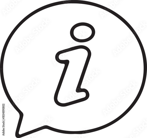 Minimalist Black Outline Ping Icon for Information, Notification, Alert, UI/UX, Web, and App Design