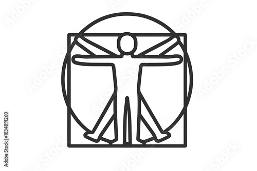 Simplified outline of human figure proportions based on classical geometry