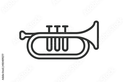 Classic brass trumpet musical instrument used for jazz and orchestral music