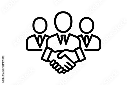 Business team handshake agreement representing partnership and collaboration