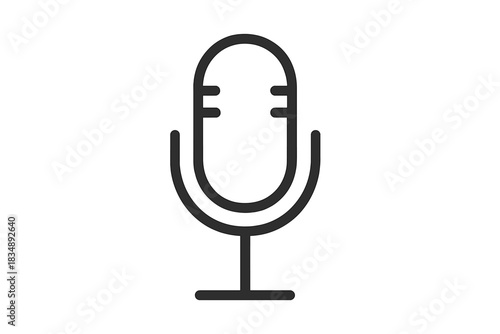 Studio microphone symbol used for audio recording, broadcasting, and podcasting