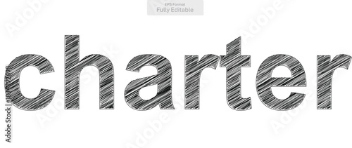 Stylized Charter Text Graphic with Hand Drawn Sketchy Lines and Grunge Texture