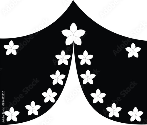 Elegant floral curtain silhouette vector design