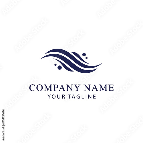 Wallpaper Mural Abstract Blue Waves Logo Design. Torontodigital.ca