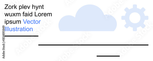Cloud computing, data storage, digital services, technology configuration, IT solutions, system optimization. A cloud and gear icon signify cloud and system management. Cloud computing and data