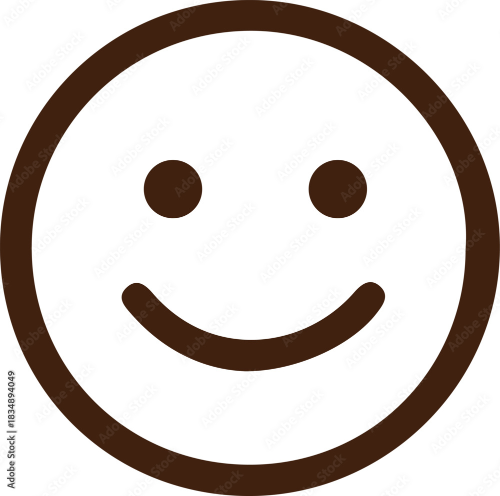Fototapeta premium Happy Smiley Face Emoji Icon – Minimalist Vector for Joy, Positivity, Chat, UI, and Digital Communication