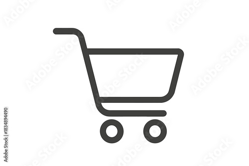 Simple shopping cart symbol for online commerce and retail applications