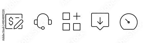 UX UI web icons. Vector illustrator, Suitable for Web Page, Mobile App, Web, and Print.