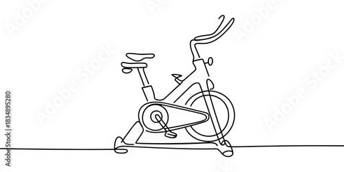 a stationary exercise bike, ideal for fitness concepts, gym design, workout apps, and modern wellness visuals.