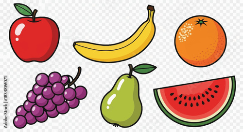 Assortment of Fresh Tropical and Healthy Fruits Collection