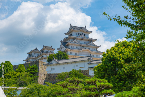 Himeji Castle main keep (Tenshu) building. Himeji Castle (Himeji-jo) is a Japanese castle in historic city of Himeji, Hyogo Prefecture, Japan. It's a UNESCO World Heritage Site. 