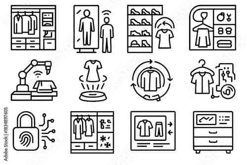 Icon mirror shoe display outfit vector smart chest selector accessory hanger wardrobe