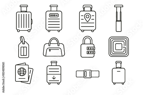 Tag vector bag retractable travel lock luggage rfid smart icon expandable