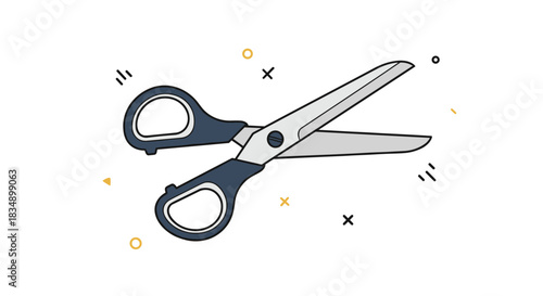 Scissors Illustration: Sharp Blades and Comfortable Handles.