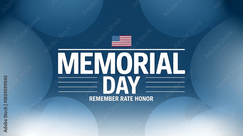 Naklejka premium Memorial day graphic with american flag and honor message