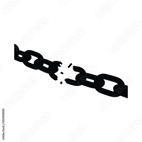 Broken Chain Link Symbolizing Freedom breaking separation