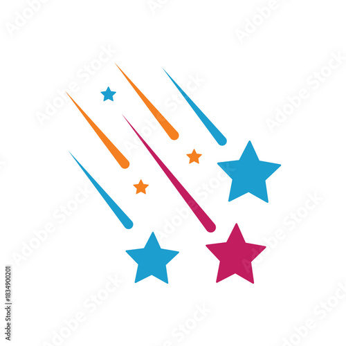 Colorful icon for shooting stars