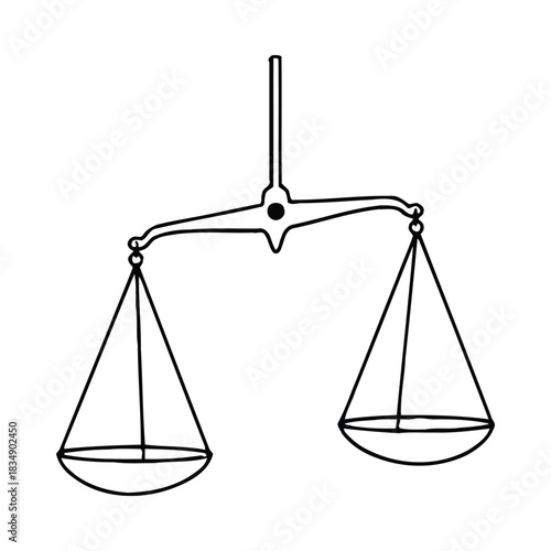 Simple line drawing of a balance scale justice equilibrium
