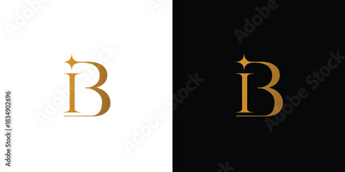 Elegant and luxury IB initial logo design