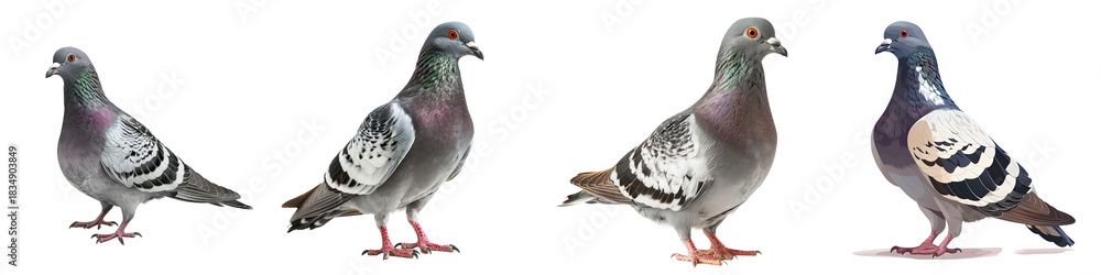 Obraz premium Dove, Paloma doméstica con fondo verde y negro, The Ave la Turca a pigeon feeds on seeds and insects and is found in Venezuela, isolated on transparent background png