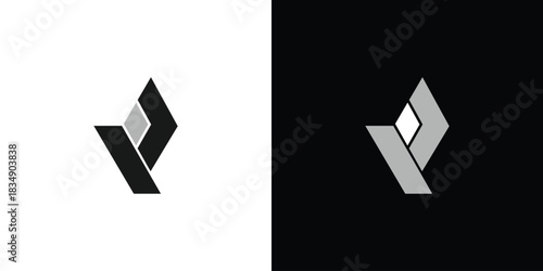 Modern and geometric letter P initials logo design