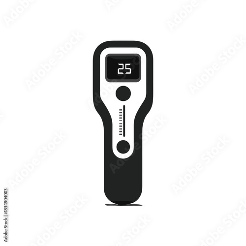 Modern infrared thermometer icon with digital display and sliding adjustment control