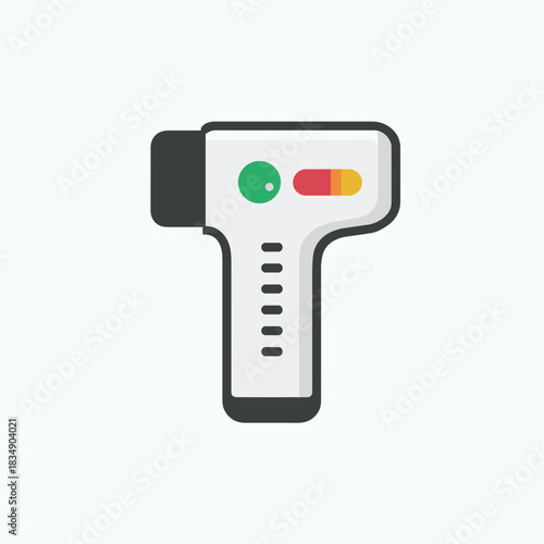 Colorful infrared thermometer icon featuring green status light and multicolor bar indicator