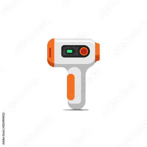 Modern colorful infrared thermometer icon with orange accents and digital control panel