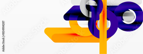 Abstract shapes, vibrant colors, dynamic composition. Modern design elements create visual interest, sleek aesthetic.