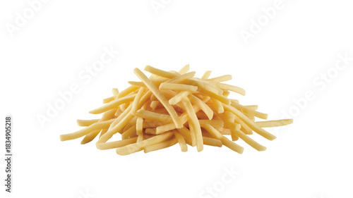 Pile of julienned potatoes isolated on transparent background