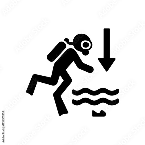 Deep Water Scuba Diving Icon